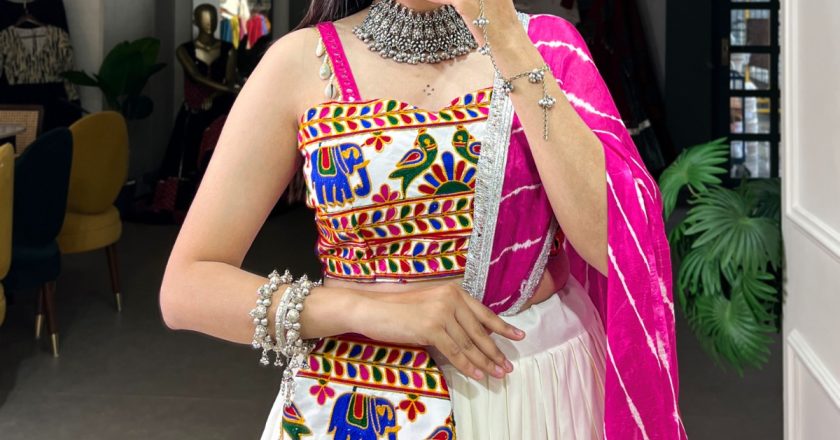 Embrace the Spirit of Navratri in Style: Our Rayon Gamthi Work Lehenga Choli Collection