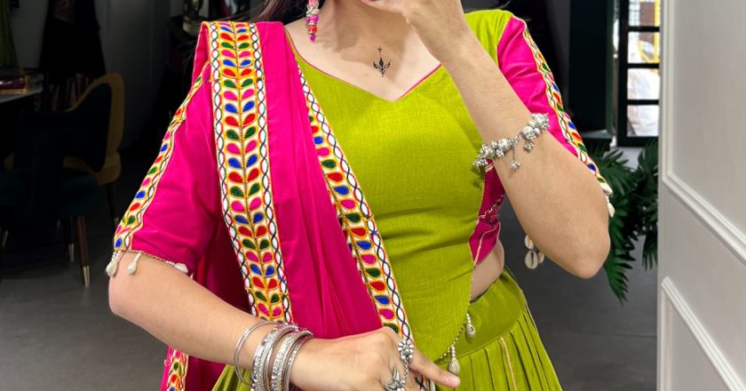 Parrot Green Navratri Lehenga Set: A Festive Fusion of Tradition and Style
