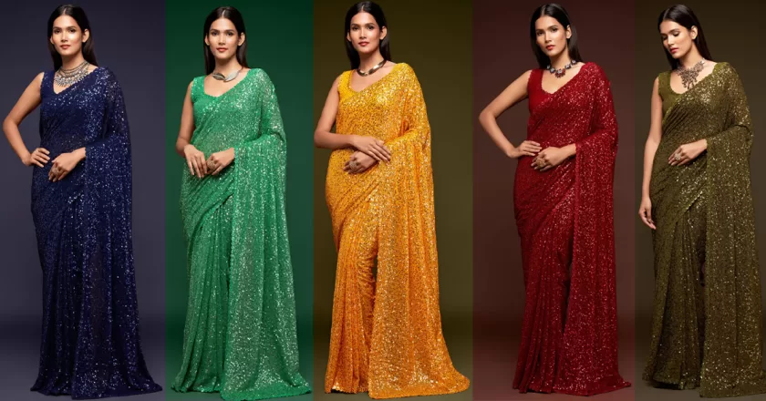 Georgette Sequence Sarees: Adding Glamour to Your Ethnic Wardrobe