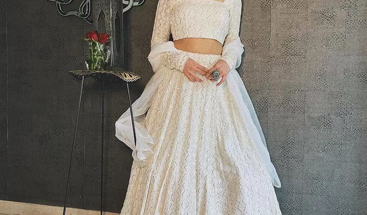 Introducing the New Sensational Launch: White Silk Lehenga Choli with Heavy Lucknowi Work