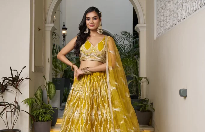 Mustard Yellow Elegant Butterfly Net Lehenga: A Timeless Addition to Your Ethnic Wardrobe